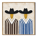 “Western Companions” – Vintage Cowboy Duo Textured Oil Painting