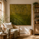 "Moss Rhythm" – Olive Green Textured Pattern Painting