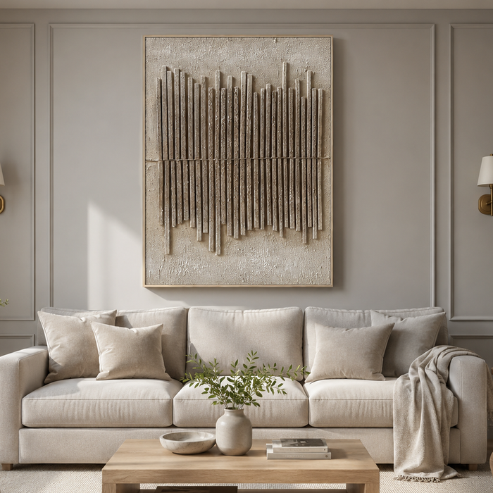 "Sandstone Resonance" – Wabi-Sabi Earth Tone Textured Acrylic Abstract Painting