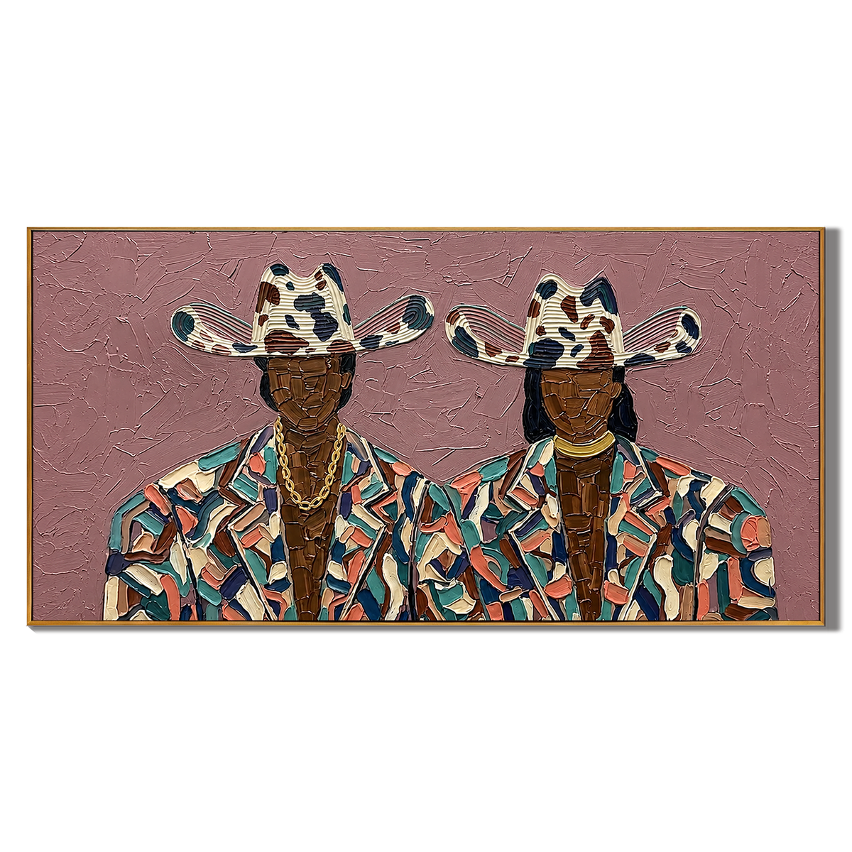 “Rodeo Icons” – Colorful Western Cowboy Impasto Oil Painting