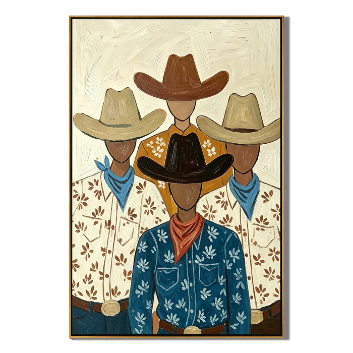 “Brotherhood of the West” – Vintage Cowboy Portrait Oil Painting