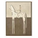 “Sacred Stillness” – Minimalist Western White Horse Folk Art Oil Painting