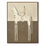 “Sacred Stillness” – Minimalist Western White Horse Folk Art Oil Painting