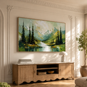 "Secret Forest" – Textured Mountain Valley Palette Knife Oil Painting