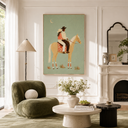 "Crescent Serenade" – Romantic Western Couple Impasto Oil Painting