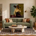 "Twilight Martini" – Vintage Chic Figurative Palette Knife Oil Painting