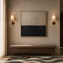 "Whispers of Time" – Wabi-Sabi Beige & Black Concentric Textured Acrylic Canvas