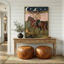 “Starlit Rodeo” – Vintage Western Cowboy Horse Oil Painting