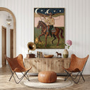 “Starlit Rodeo” – Vintage Western Cowboy Horse Oil Painting