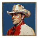 "Silent Rider" – Western Cowboy Portrait Textured Oil Painting