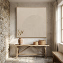 "Arched Stillness" – Wabi Sabi Cream Geometric Textured Painting
