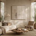“Tranquility and Harmony” – Wabi-Sabi Beige and Off-White Textured Acrylic Painting
