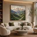 "Eternal Echoes" – Majestic Impasto Palette Knife Mountain Landscape Oil Painting