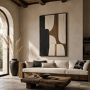 "Silent driftwood" – Wabi-Sabi Earth Tone Geometric Texture Painting