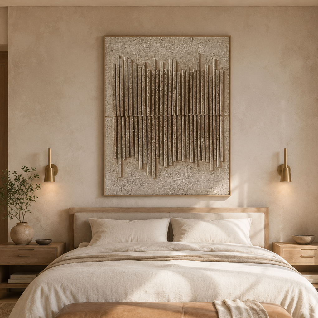 "Sandstone Resonance" – Wabi-Sabi Earth Tone Textured Acrylic Abstract Painting