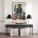 “After the Feast” – Vintage Folk Dining Portrait Oil Painting