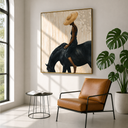 “Silent Ride” – Elegant Black Horse and Woman Oil Painting