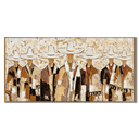 “Frontier Assembly” – Rustic Western Cowboy Group Impasto Oil Painting