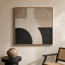 "Whispers of Cycles" – Wabi-Sabi Beige & Charcoal Textured Acrylic Painting