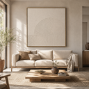 "Arched Stillness" – Wabi Sabi Cream Geometric Textured Painting