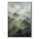"Whispering Ridges" – Moody Impressionist Alpine Mist Textured Oil Painting
