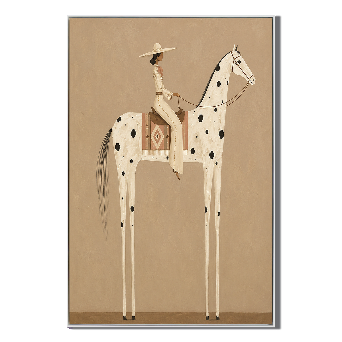 "Equestrian Grace" – Modern Folk Earth Tone Equine Oil Painting