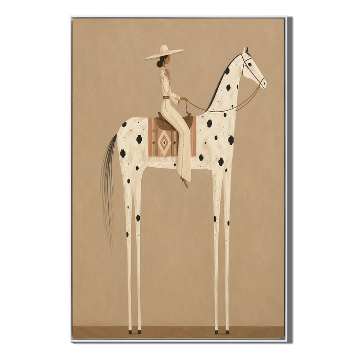 "Equestrian Grace" – Modern Folk Earth Tone Equine Oil Painting