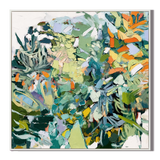 "Verdant Symphony" – Modern Textured Botanical Green Abstract Oil Painting