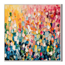 "Blooming Celebration" – Colorful Floral Abstract Textured Painting
