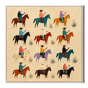 "Frontier Rhythm" – Contemporary Southwestern Pop Art Textured Cowboy Oil Painting