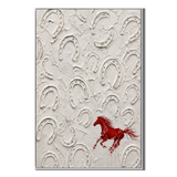 "Untamed Spirit" – Textural Red Horse Minimalist Impasto Painting