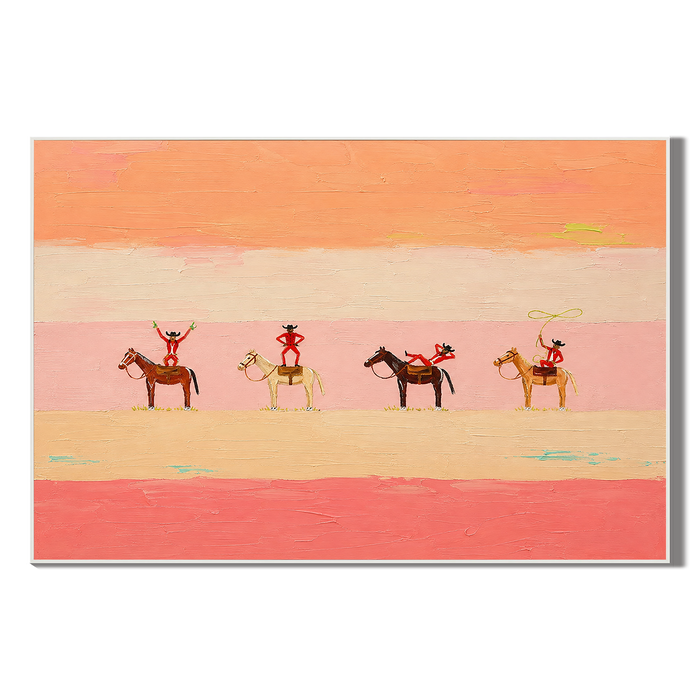 "Dream Parade" – Whimsical Western Pop Folk Impasto Oil Painting
