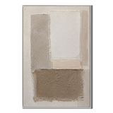 "Tranquil Foundations" – Wabi-Sabi Earth Tone Geometric Relief Painting