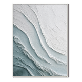 "Glacial Whisper" – Ice Blue Wabi Sabi Textured Abstract Painting