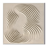 "Infinite Flow" – Wabi-Sabi Cream White Wave Relief Acrylic Painting
