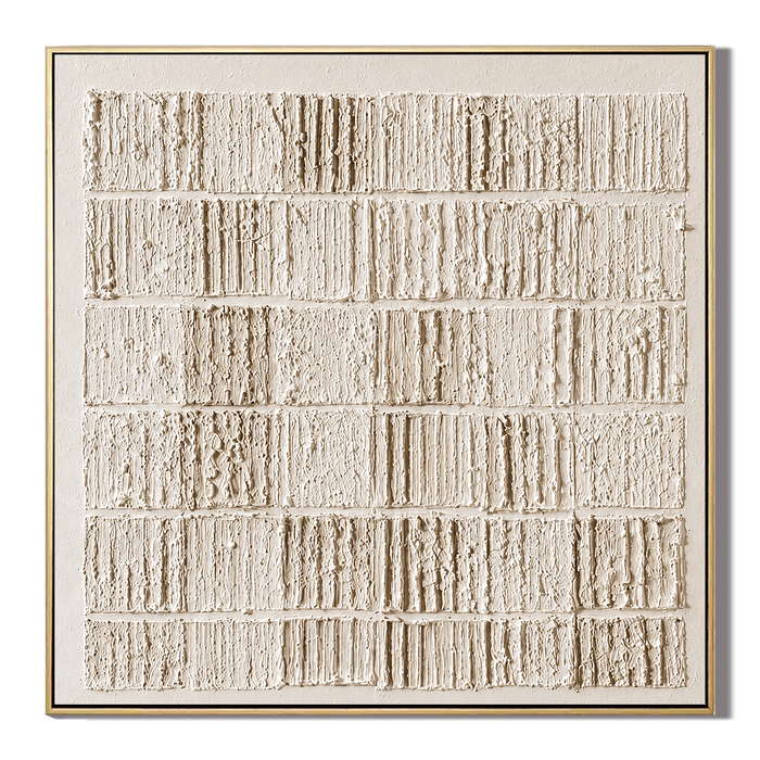 "Textured Archives" – Wabi Sabi White Relief Abstract Painting