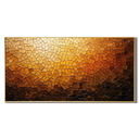 "Golden Terra" – Earth Tone Mosaic Textured Abstract Oil Painting
