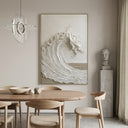 "Silent Crest" – Wabi Sabi White Wave Textured Painting
