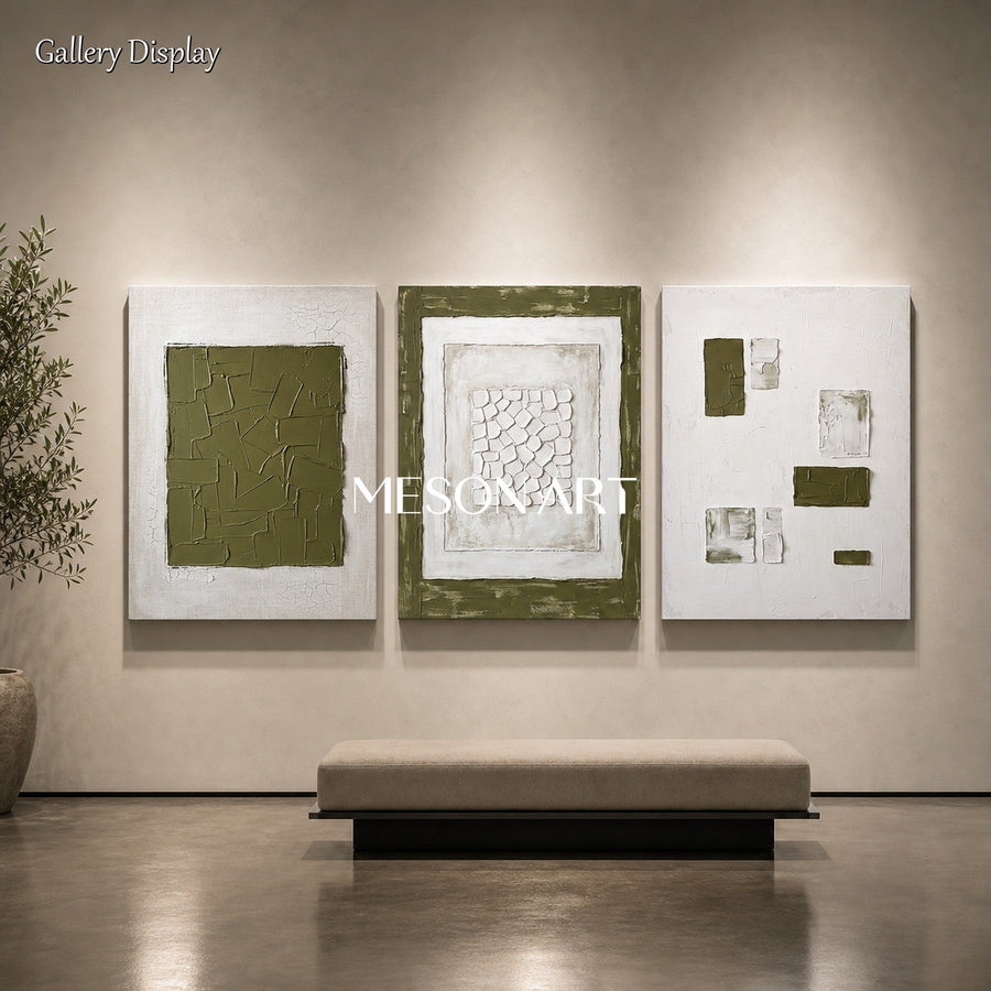 Olive Silence Triptych #TX703