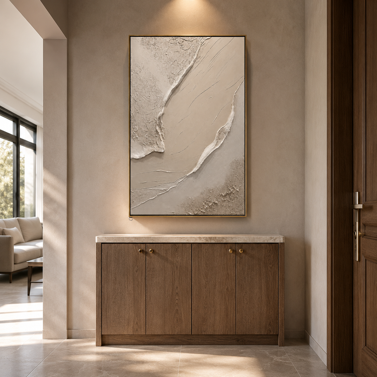 "Stonewashed Drift" – Wabi Sabi Neutral Textured Abstract Painting