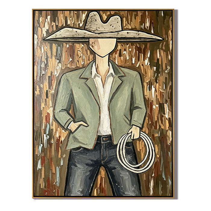 “Ranch Silence” – Modern Western Cowboy Portrait Oil Painting