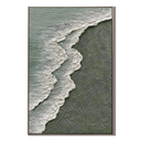 "Coastal Echoes" – Textured Ocean Shoreline Abstract Painting
