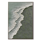 "Coastal Echoes" – Textured Ocean Shoreline Abstract Painting