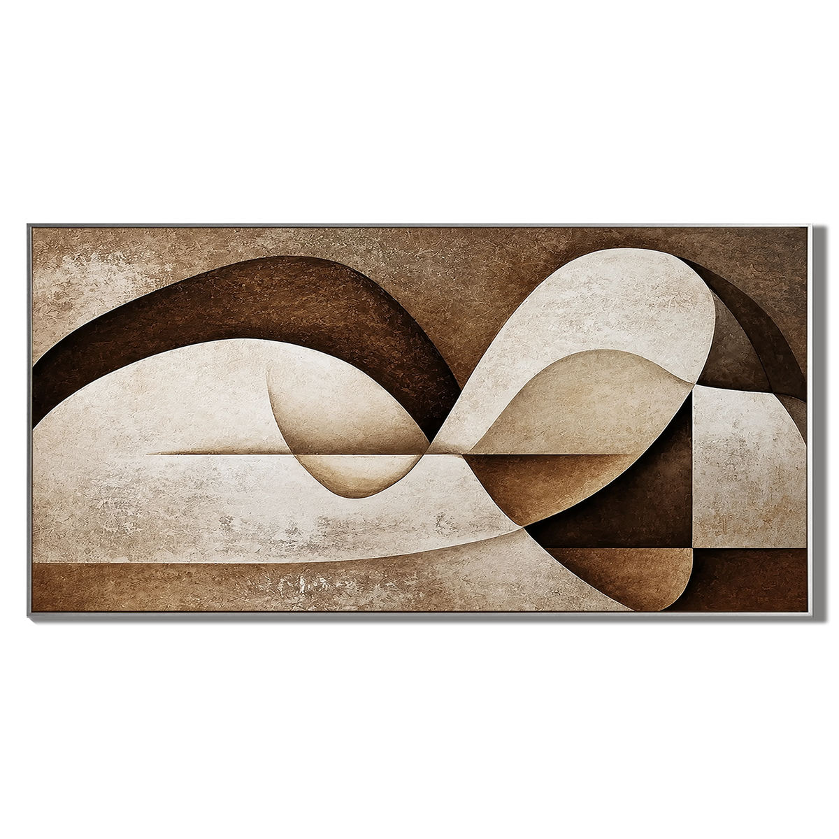 "Earth's Silhouette" - A Modern Abstract Painting in Wabi-Sabi Brown Tones
