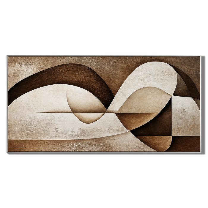 "Earth's Silhouette" - A Modern Abstract Painting in Wabi-Sabi Brown Tones