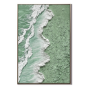 "Seafoam Shoreline" – Green Coastal Textured Abstract Painting
