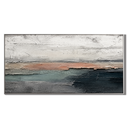 "Dark Tide" – Minimalist Coastal Horizon Textured Acrylic Painting