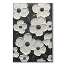 "The Understanding Flower" – Minimalist Textured Monochrome Floral Acrylic Painting