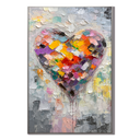 "Vibrant Spectrum" – Textured Heart Palette Knife Abstract Painting
