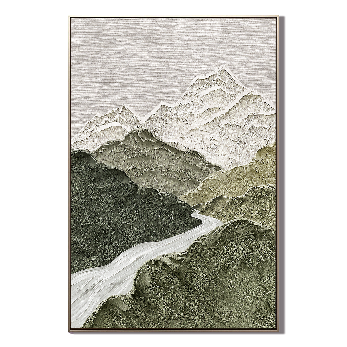 "Valley of Stillness" – Wabi Sabi Mountain Landscape Textured Wall Art